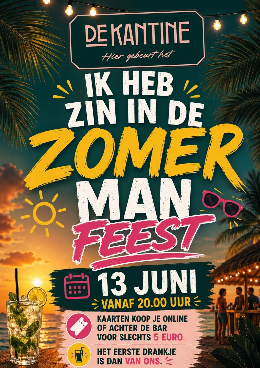 Ik heb zin in de zomer man feest